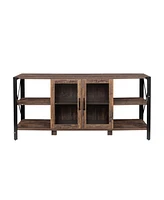 Simplie Fun Industrial Farmhouse Tv Stand for Living Room & Bedroom