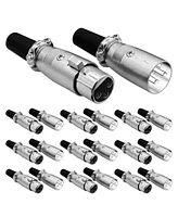 5 Core Xlr Connector Male Female to 1/4 Audio Jack 3 Pin Secure Microphone Plug with Locking Ends - Xlr 10 Pair