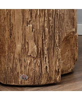 Streamdale Furniture Concrete Tree Stump Stool with Wood Grain Finish