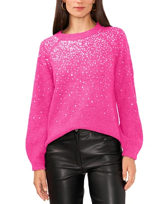 Vince Camuto Women's Sequined Raglan-Sleeve Sweater