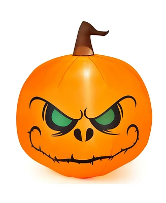 Sugift 4 Feet Halloween Inflatable Pumpkin with Build-in Led Light