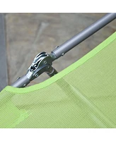 Folding Chaise Lounge Chairs with Pillow & Mesh for Outdoors