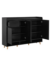 Simplie Fun Sleek Minimalist Shoe Cabinet with Adjustable Shelves