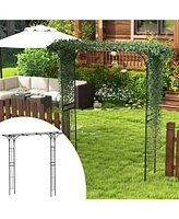 Givimo 81 Inch Garden Arbor Metal Archway for Climbing Plants-Black