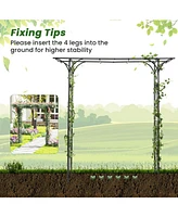 Givimo 81 Inch Garden Arbor Metal Archway for Climbing Plants-Black