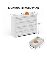 Simplie Fun 3-Drawer Bedroom Chest with 8-Drawer Dresser