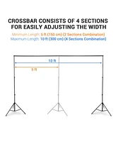 Yescom 10Ft Adjustable Photography Studio Backdrop Support Stand Background Crossbar Frame Kit with 6 Clamps and Case