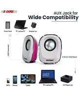 5 Core Computer Speakers Pair 10W Combo Power Pc Desktop Laptop Gaming External Speaker System Wired