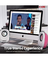 5 Core Computer Speakers Pair 10W Combo Power Pc Desktop Laptop Gaming External Speaker System Wired