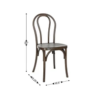 Hensler Set Of 2 Weather-Resistant Wood Look Resin Thonet Chairs For Indoor/Outdoor Use