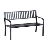 Streamdale Furniture Black 50" Outdoor Garden Slatted Bench