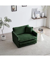 Streamdale Furniture 3-Piece Green Chenille Sofa Set with Armchairs and Toss Pillows