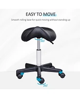 Rolling Salon Stool with Ergonomic Faux Leather