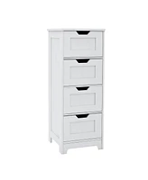 Streamdale Furniture White 4-Drawer Storage Cabinet for Bathroom, Living Room, Kitchen