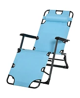 Streamdale Furniture Folding Chaise Lounge: 2-in-1 Tanning & Pool Chair