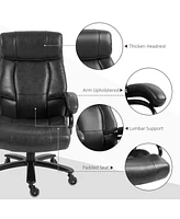 Streamdale Furniture Big and Tall Office Chair, Pu Leather Desk Chair 400lb, Black