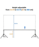 8.5' x 10' Adjustable Photography Background Backdrop Stand Support Crossbar Kit Studio
