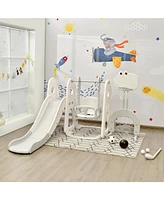 Sugift 6 in 1 Toddler Slide and Swing Set with Ball Games