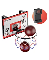 Contixo Slam Dunk Mini Indoor Basketball Hoop Set with 2 Balls - Foldable Over-The-Door Game for Wall, Bedroom, or Office.