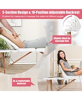 Skonyon 3 Fold Portable Adjustable Massage Table with Carry Case