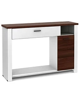 Sugift 48 Inch Console Table with Drawer and Cabinet