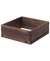 Sugift Square Raised Garden Bed Flower Vegetables Seeds Planter