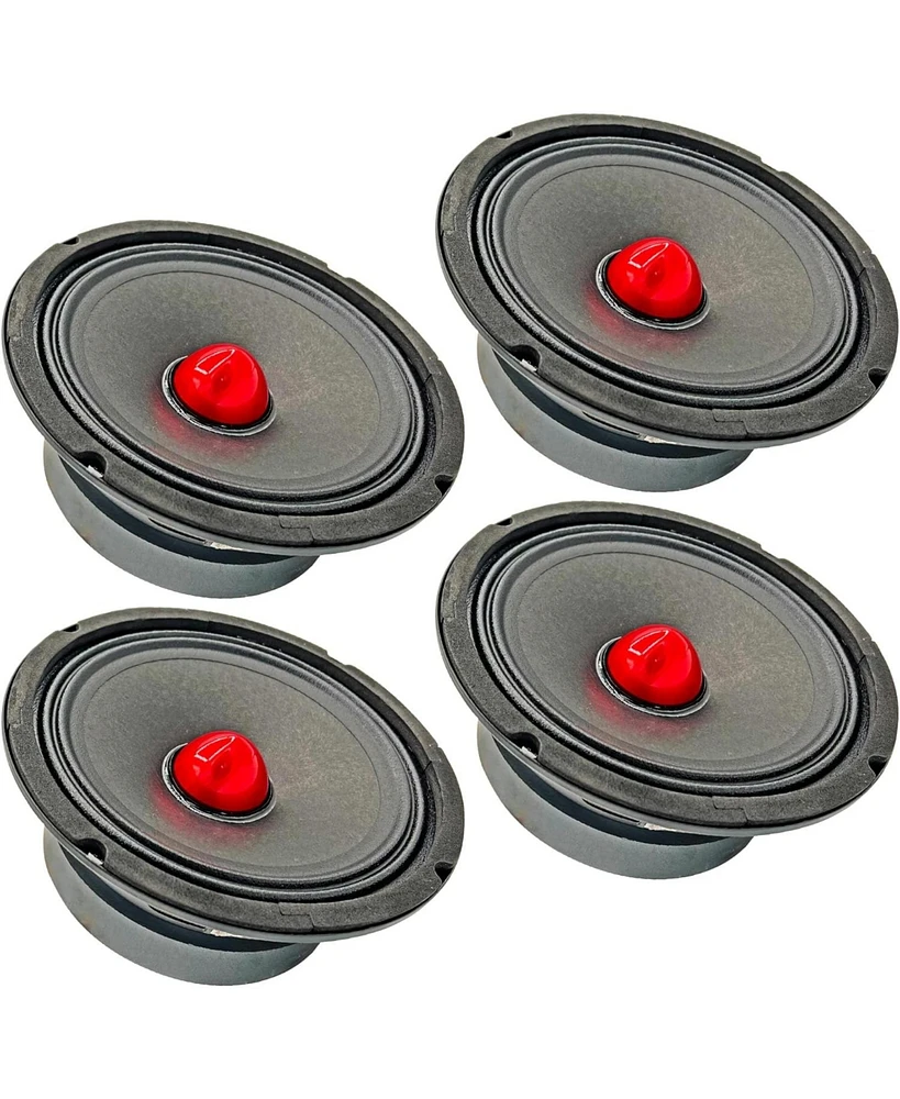 5 Core 8 Inch Midrange Door Speaker 580W PMPOCar Subwoofer Aluminum Bullet 8 Ohm Sub Woofer - 4PCS