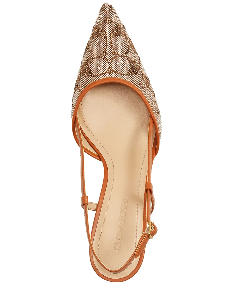 Coach Women's Rosie Crystal Signature Slingback Pumps