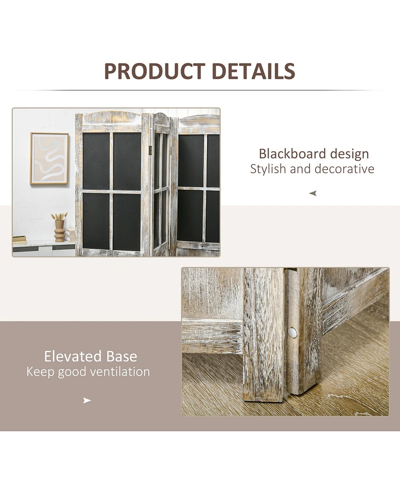 Streamdale Furniture Foldable 5.6' Wood Room Divider, Farmhouse Privacy Screen