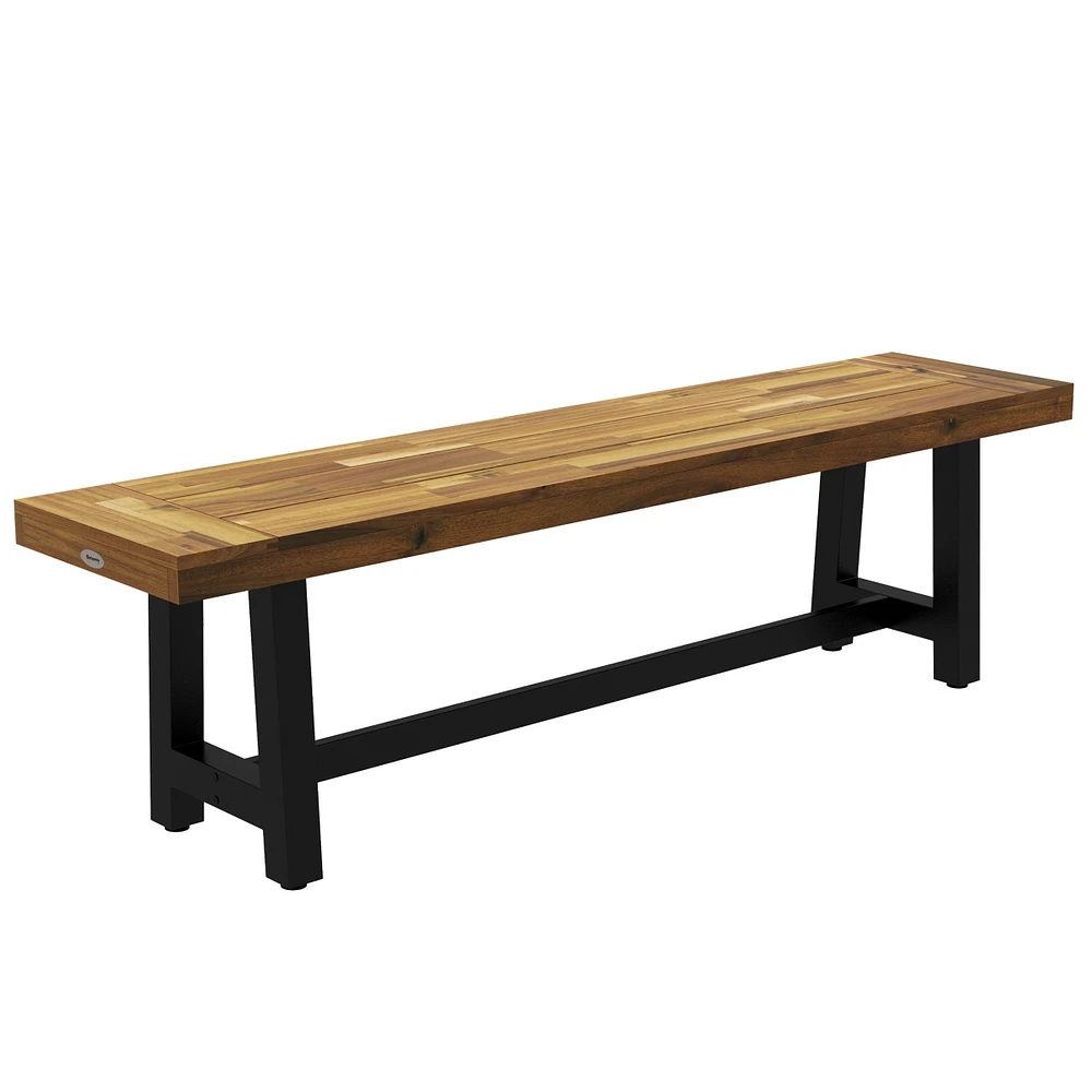 Simplie Fun Acacia Wood Garden Bench for Patio and Deck