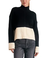 Elan Women's Mock-Neck Colorblocked Sweater