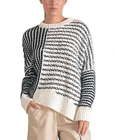 Elan Women's Asymmetrical-Striped Sweater