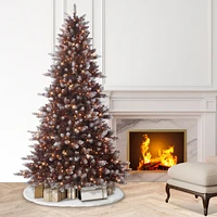 Puleo 7.5-ft. Windsor Spruce Pewter Tinsel Tree with 500 Clear Lights & Stand