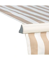 Streamdale Furniture 13' Retractable Patio Awning, Uv/Water-Resistant, Beige Stripes