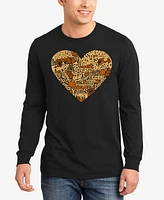 La Pop Art Men's Thanksgiving Heart Word Long Sleeve T-Shirt