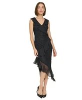 Tommy Hilfiger Women's Chiffon-Ruffled Lace Dress