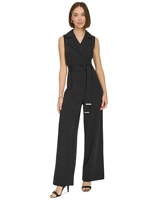 Tommy Hilfiger Women's Sleeveless Belted Jumpsuit