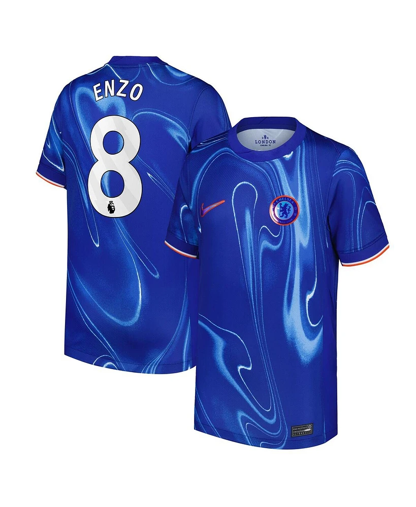 Nike Big Boys and Girls Enzo Fernandez Blue Chelsea 2024/25 Home Replica Player Jersey