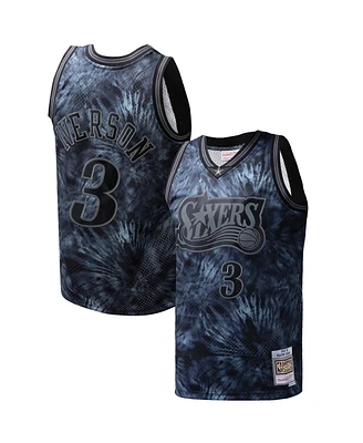 Mitchell & Ness Men's Allen Iverson Black Philadelphia 76ers Hardwood Classics 1997/98 Tie-Dye Swingman Jersey