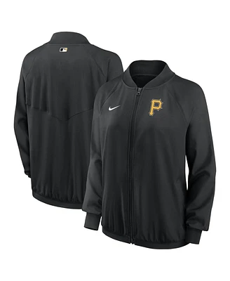 Nike Women's Black Pittsburgh Pirates Authentic Collection Team Raglan Performance Full-Zip Jacket