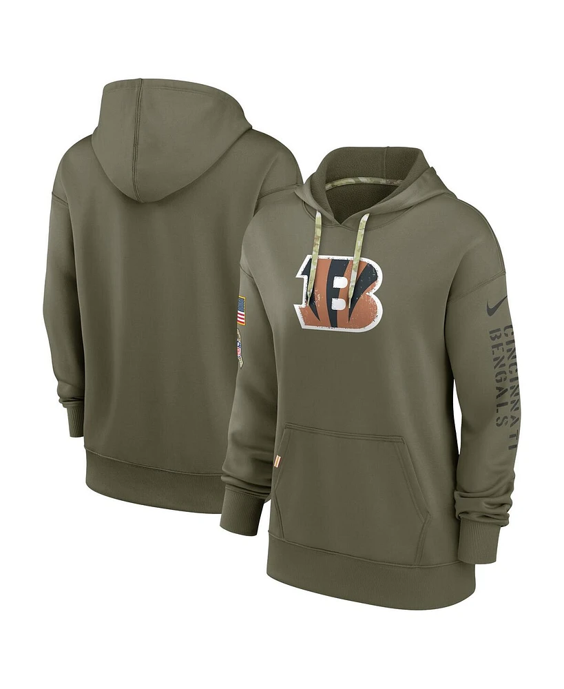 Nike Women's Olive Cincinnati Bengals 2022 Salute To Service Performance Pullover Hoodie