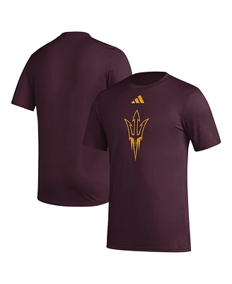 Adidas Men's Maroon Arizona State Sun Devils Primary Locker Logo Pre-Game Aeroready T-Shirt