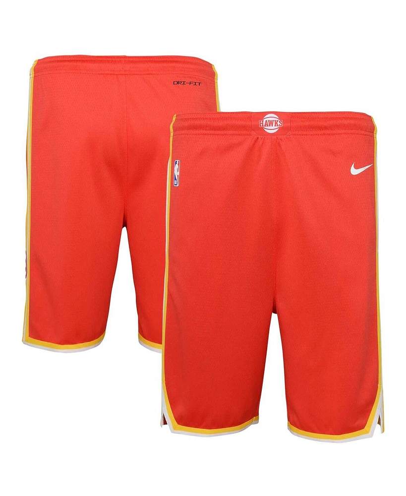 Nike Big Boys and Girls Red Atlanta Hawks Swingman Performance Shorts – Icon Edition