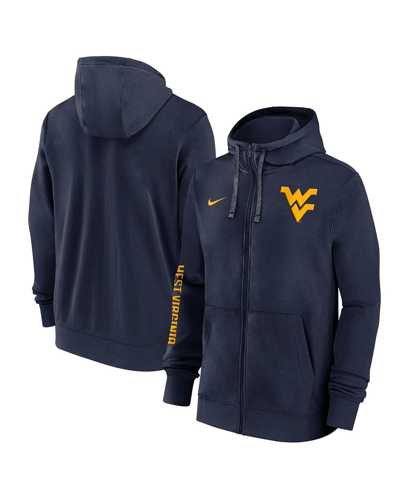 Nike Men's Navy West Virginia Mountaineers 2024 Sideline Full-Zip Hoodie