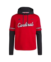 Adidas Men's Red Louisville Cardinals Pullover Baseball Jersey Hoodie