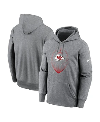 Nike Men's Heather Gray Kansas City Chiefs Icon Performance Pullover Hoodie