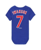 Nike Baby Dansby Swanson Royal Chicago Cubs Fuse Name Number Bodysuit