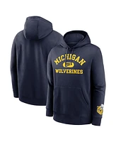 Nike Men's Navy Michigan Wolverines Legacy Foundational Two-Hit Club Performance Pullover Hoodie