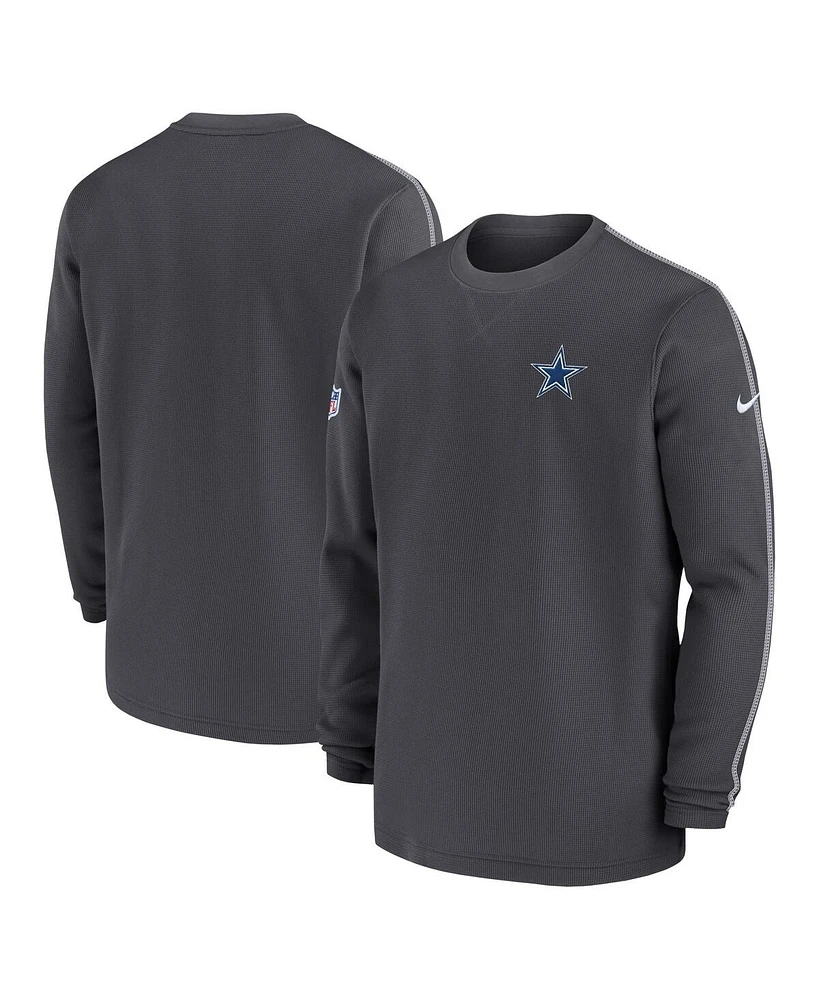 Nike Men's Charcoal Dallas Cowboys 2024/25 Sideline Coach Long Sleeve Top