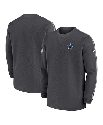 Nike Men's Charcoal Dallas Cowboys 2024/25 Sideline Coach Long Sleeve Top